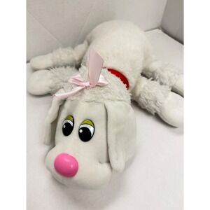 Pound Puppies Poodle White Plush Pink Nose Bow Retro Style Basic Fun 2020